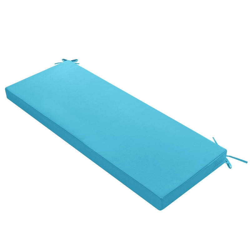 Summsun Outdoor Bench Cushion: Waterproof and Fade Resistant Patio Furniture Cushions - Non-Slip Bench Pad Cushion with Removable Cover for Garden Swing Porch Sofa Settee  48 x 18 x 3 Inch  Teal - Image 1